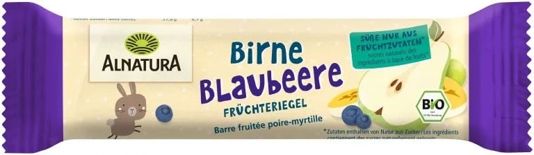 Alnatura BIO Dětská ovocná tyčinka hruška a borůvky