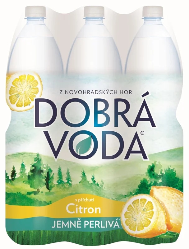 Dobrá voda Jemně perlivá citron 6×1,5 l