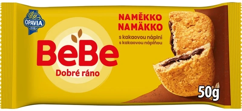 Opavia cereální bochánek BeBe Dobré Ráno Naměkko, kakaová náplň