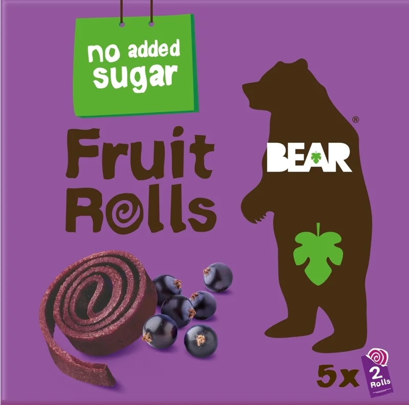 Bear Fruit Rolls ovocné rolované plátky černý rybíz 5×20 g