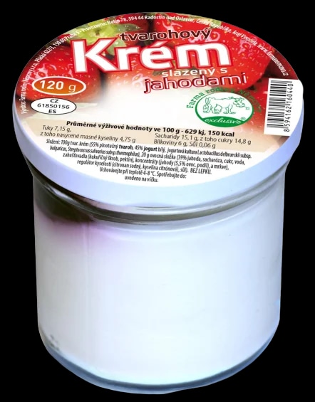 Farma rodiny Němcovy Tvarohový krém slazený s jahodami