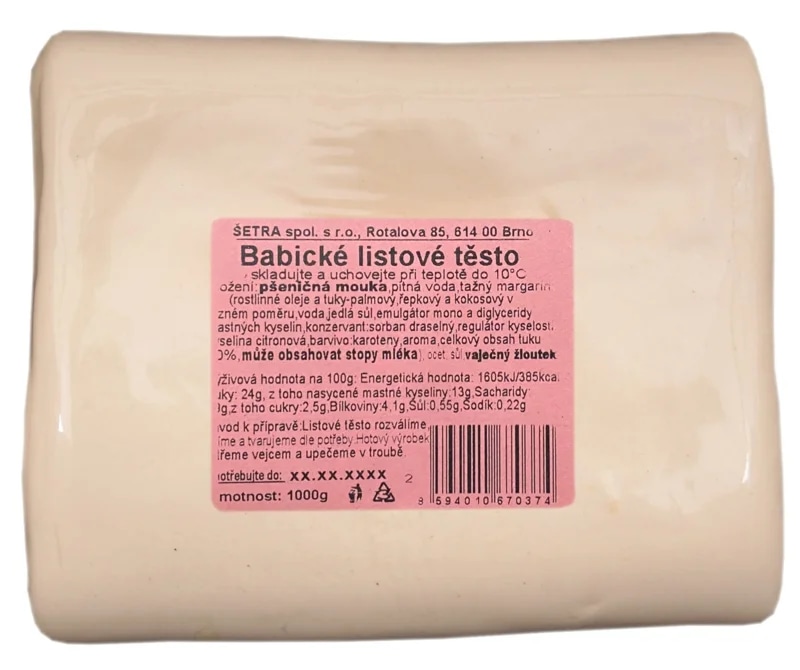 Babické těsto Listové těsto
