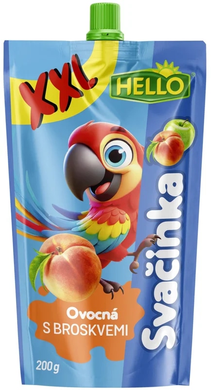Hello Ovocná svačinka XXL s broskvemi kapsička