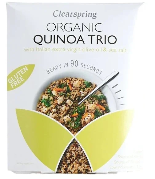 Clearspring BIO 90sec Quinoa trio s extra panenským olivovým olejem a mořskou solí bez lepku