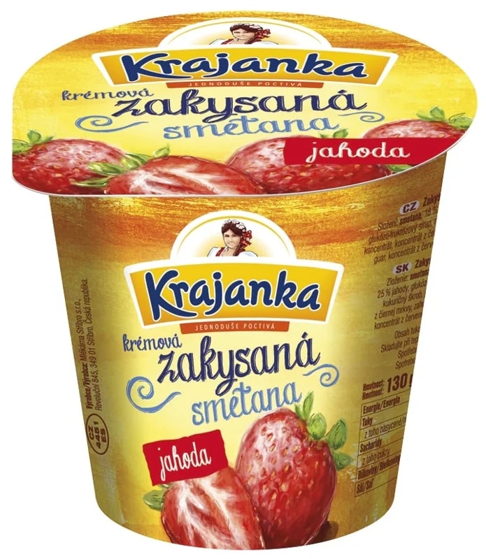 Krajanka zakysaná smetana 10% jahoda