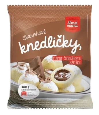 Stará mama Tvarohové knedlíčky plněné čokoládovou náplní