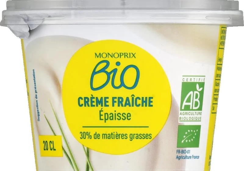 Monoprix Biologique BIO Creme fraiche, 30% tuku