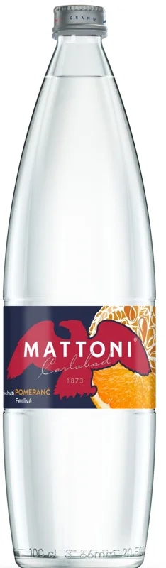 Mattoni Minerální voda perlivá pomeranč sklo