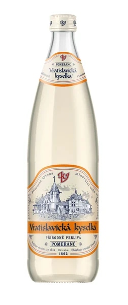 Vratislavická kyselka perlivá s příchutí pomeranče
