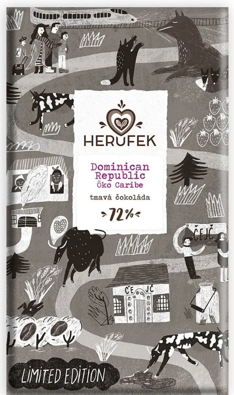 Herufek BIO Dominican Republic Öko Caribe tmavá čokoláda 72%