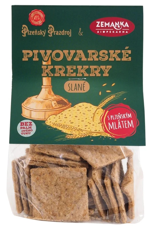 Biopekárna Zemanka Slané krekry s mlátem z Plzeňského Prazdroje