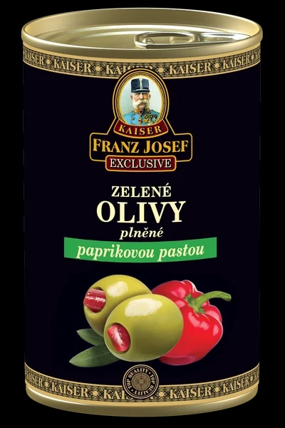 Franz Josef Kaiser Zelené olivy ve slaném nálevu s pálivou paprikovou pastou