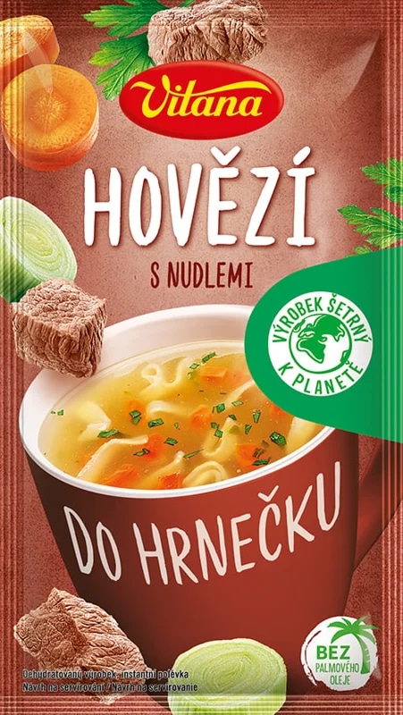 Vitana Do hrnečku Instantní hovězí polévka s nudlemi