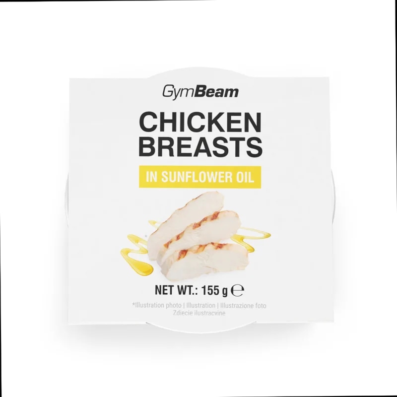 GymBeam Kuřecí prsa ve slunečnicovém oleji