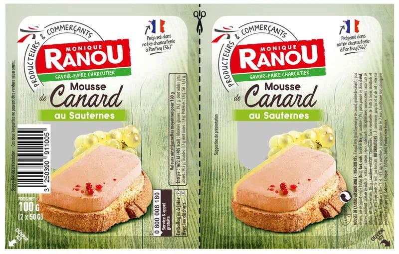 Monique Ranou Jemná kachní paštika 2x50g