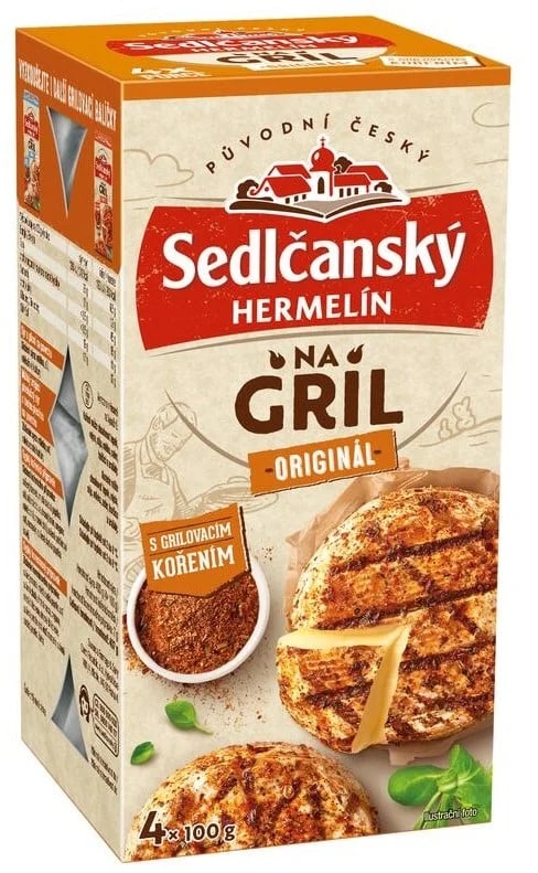 Sedlčanský Hermelín na gril s grilovacím kořením, 4 ks