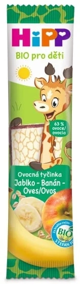 HiPP BIO Ovocná tyčinka jablko, banán a oves