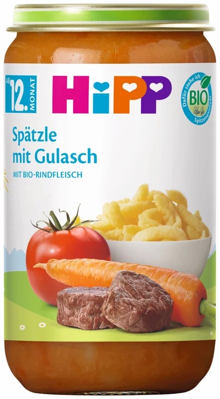 HiPP BIO Špecle a guláš a hovězí maso