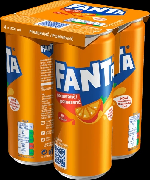 Fanta Pomeranč Multipack, plech 4x0,33l