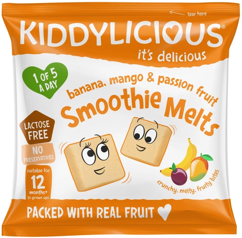 Kiddylicious Ovocné polštářky z banánu, manga a marakuji