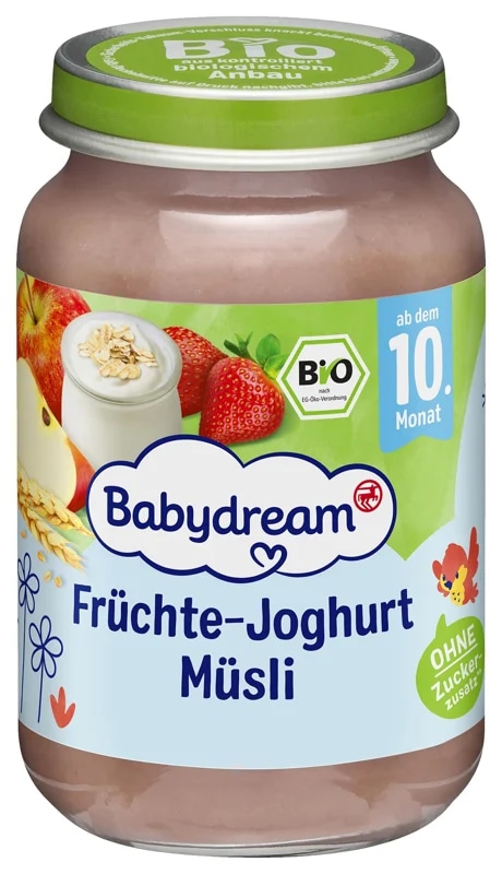 Babydream BIO Ovocné pyré s müsli a jogurtem