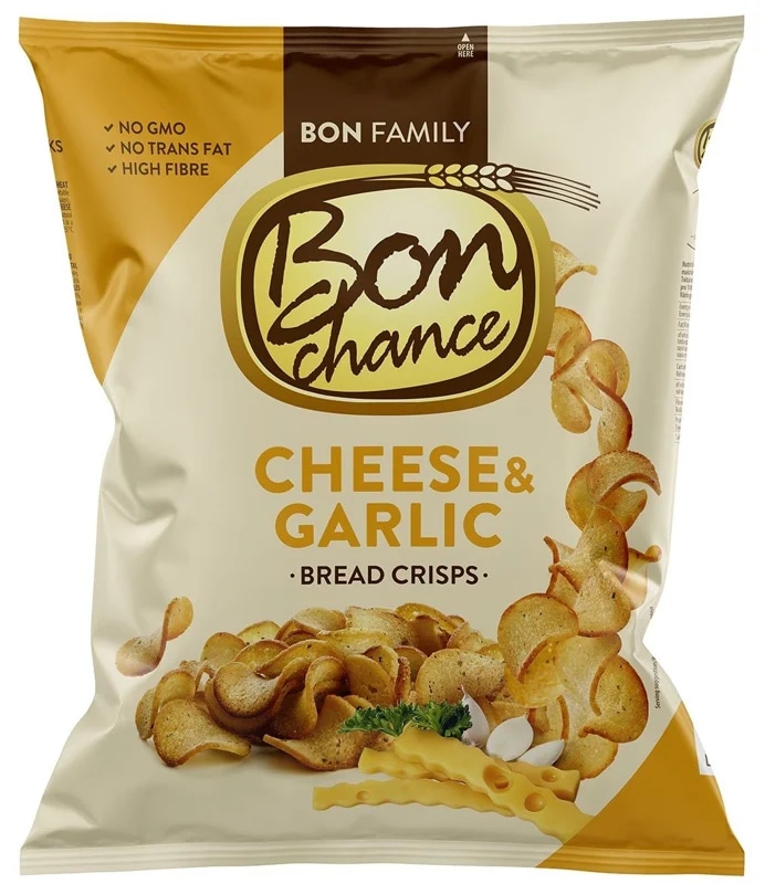 Bon Chance Chlebové chipsy s česnekem a sýrem