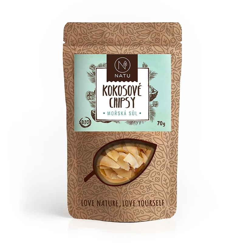 NATU Kokosové chipsy mořská sůl BIO 70 g