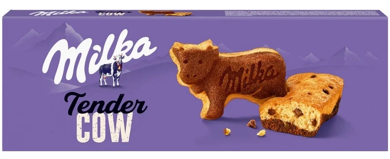 Milka Tender Cow jemné pečivo s kousky čokolády