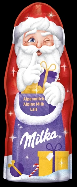 Milka dutá figurka Santa z mléčné čokolády