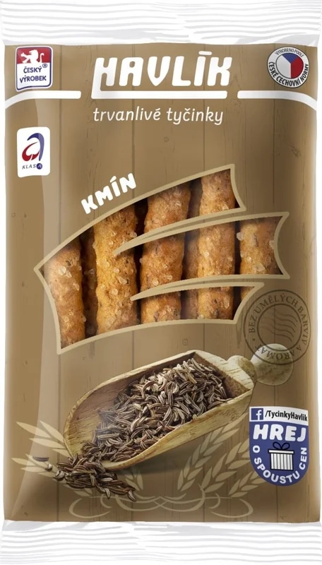 Havlík Trvanlivé tyčinky se sýrem a solí, kmínové