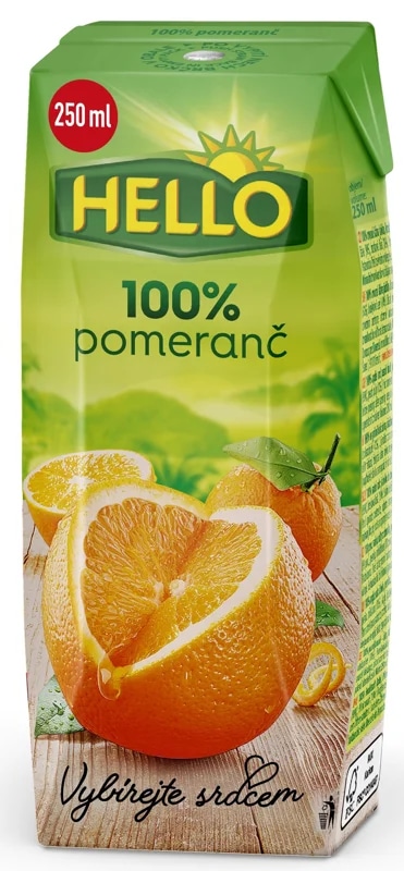 Hello 100% pomeranč 250 ml