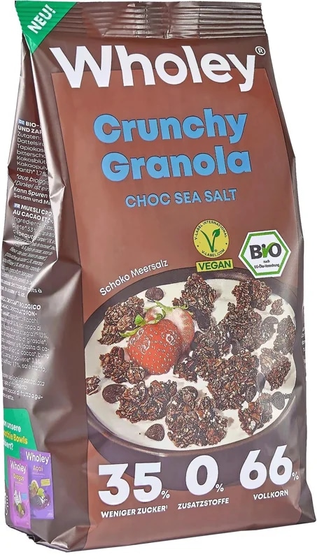 Wholey BIO Křupavá granola s čokoládou a mořskou solí