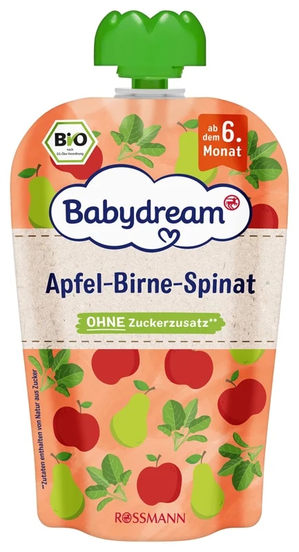 Babydream BIO Kapsička jablko, hruška, špenát a kukuřice