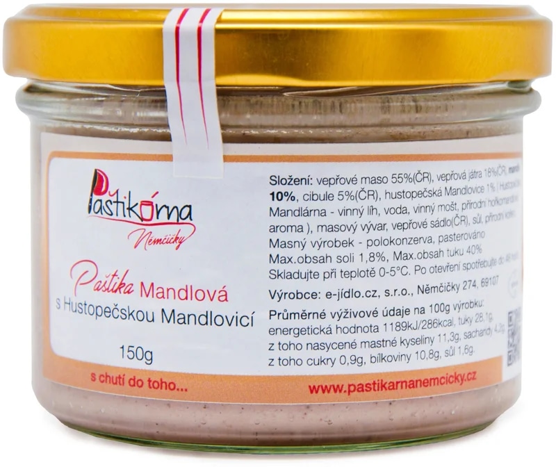 Paštikárna Paštika mandlová s hustopečskou mandlovicí