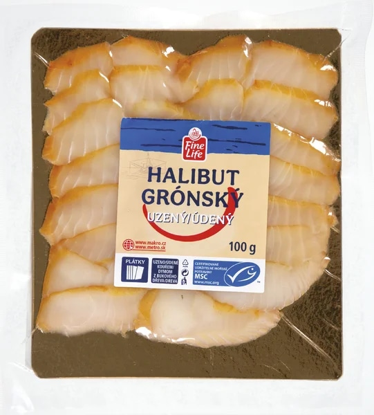 Fine Life Halibut Grónský MSC, uzené plátky