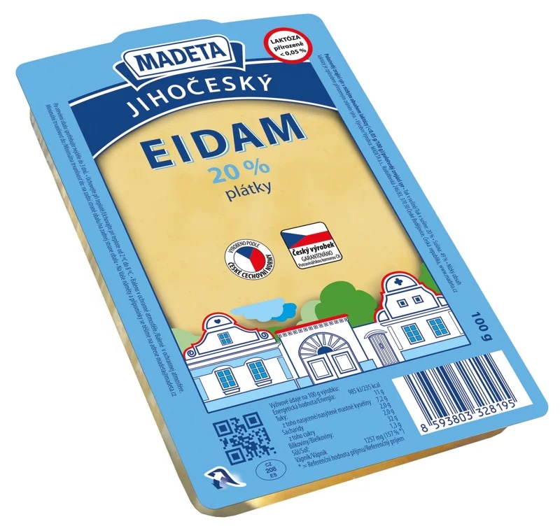 Madeta Jihočeský Eidam 20% plátky