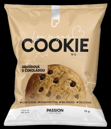 Passion Nutrition Proteinová cookie bez lepku s arašídy a čokoládou