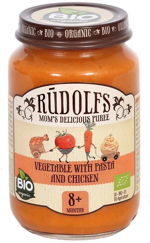 Rudolfs BIO Zelenina s těstovinami a kuřecím masem