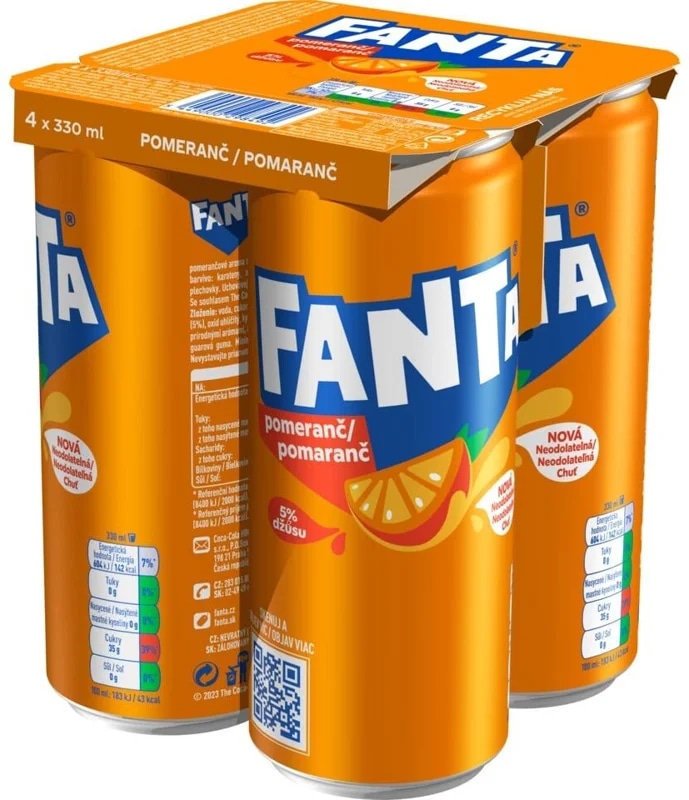 Fanta Pomeranč 4x0,33l plech
