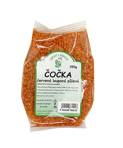 Zdraví z přírody Čočka červená loupaná