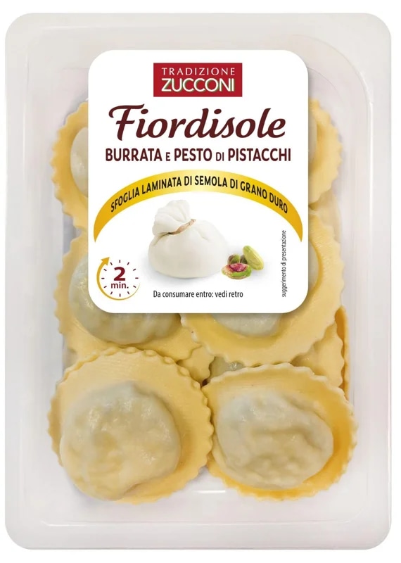 Zucconi Těstoviny Fior di sole s burratou a pistáciovým pestem