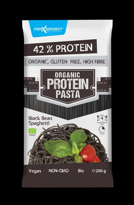 MaxSport Protein pasta špagety - tmavé fazole