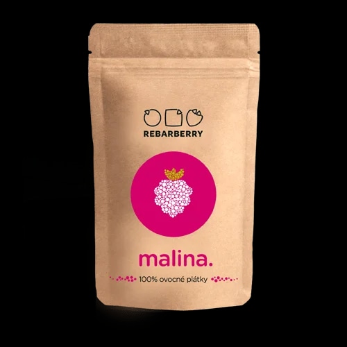 Chytré ovoce 100 % ovocné plátky REBARBERRY malina