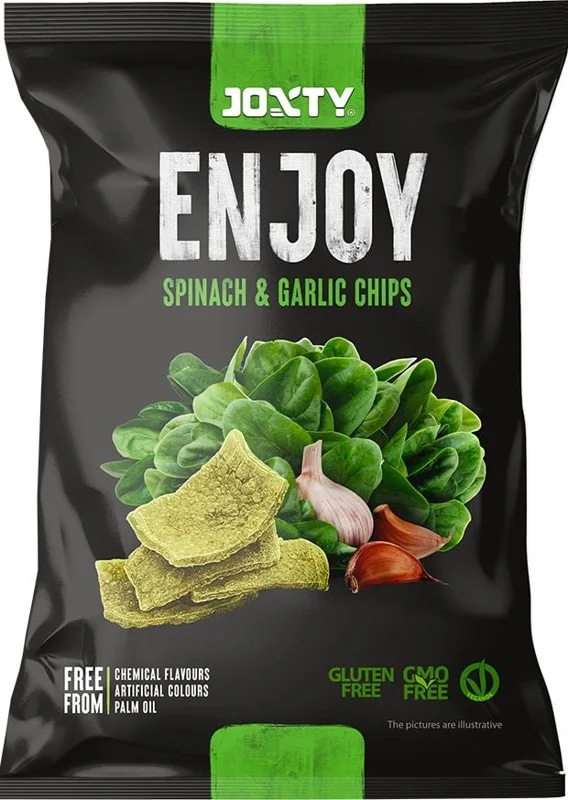 JOXTY ENJOY Bramborové chipsy se špenátem a česnekem