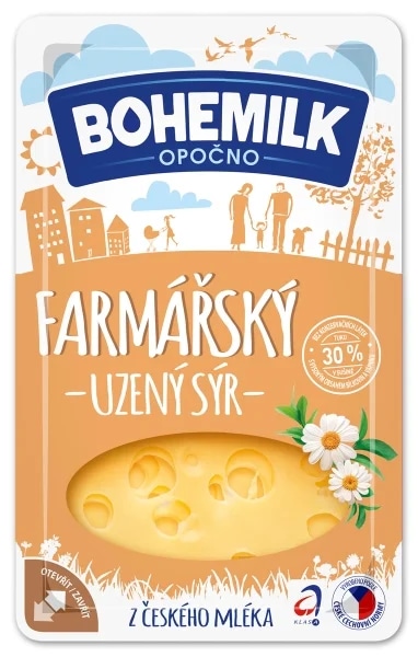 Bohemilk Farmářský uzený sýr plátky