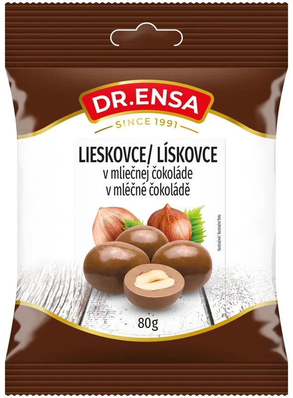 Dr.Ensa Lísková jádra v mléčné čokoládě