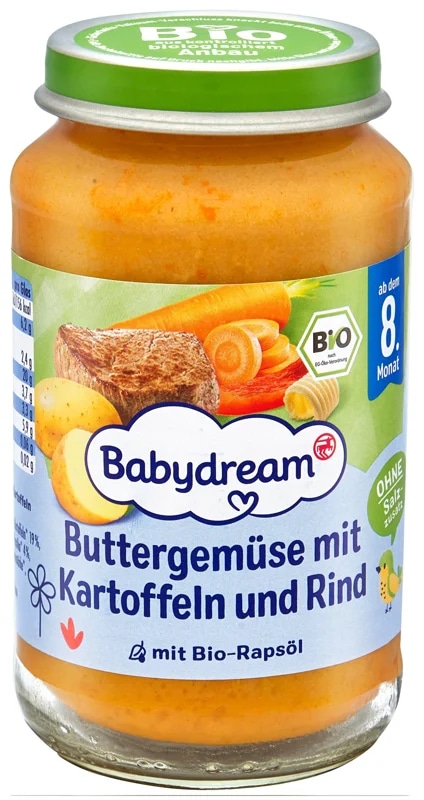Babydream BIO Příkrm zelenina s bramborami a hovězím masem