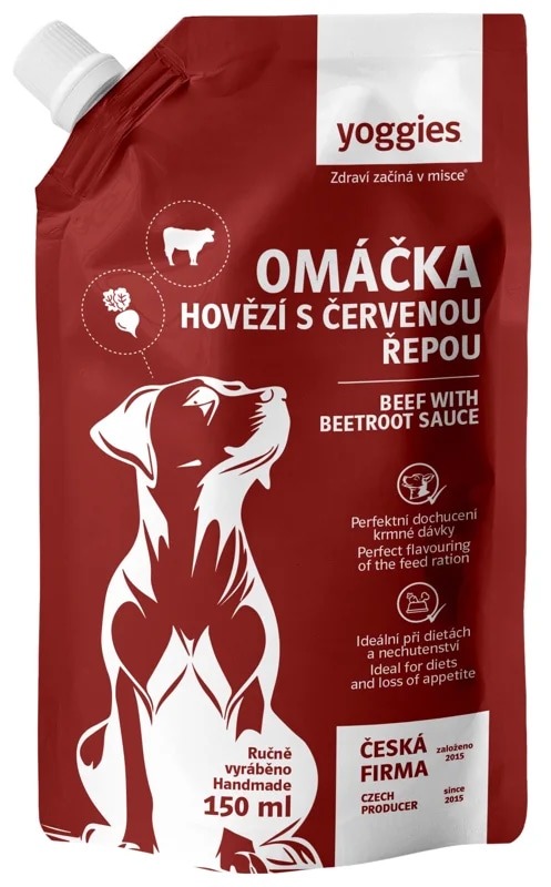 Yoggies Omáčka s hovězím masem a červenou řepou pro psy