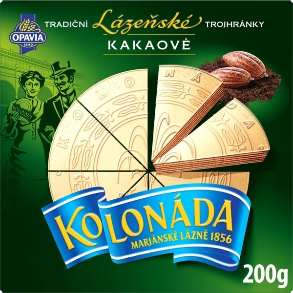 Opavia Kolonáda Trojhránky lázeňské oplatky kakaové