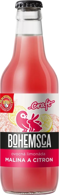 Bohemsca Craft Limonáda malina a citron sklo